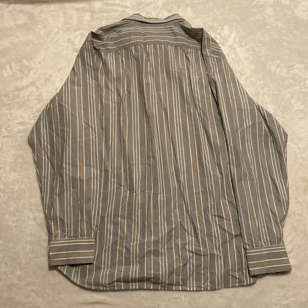 Banana Republic‎ Button Up Shirt Blue Orange Striped Long Sleeve Mens XL